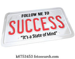 Success Word on License Plate Follow to Successful Future Success Word on License Plate Follow to Successful Future