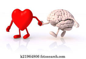לב, ו, מוח, זה, לך, העבר, ב, hand,, מושג, של, בריאות, של, ללכת