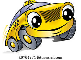 auto, mit, a, lachender, face., taxi. auto, mit, a, lachender, face., taxi.