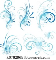 blue scroll shape blue scroll shape