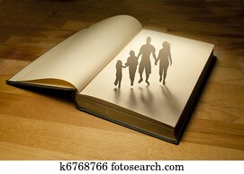 familia, libro, historia