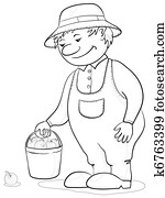 Männlich, landwirt, und, kunde, quittungsbetrieb, in ...