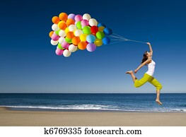 Jumping with balloons