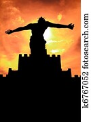 sihouette, von, jesus christus, statue