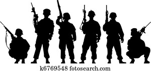 soldado, silueta