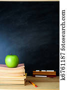 Teacher's Desk and Chalkboard Teacher's Desk and Chalkboard