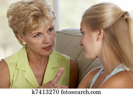 Woman Having A Serious Talk With Her Daughter