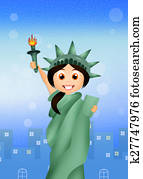 女の子 表すこと 自由の女神 イラスト U Fotosearch