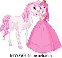 Beautiful princess and horse Beautiful princess and horse