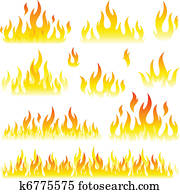 feuerflammen, sammlung, satz feuerflammen, sammlung, satz
