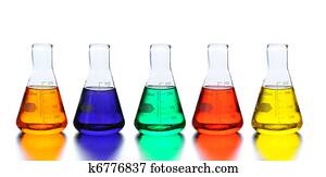 Five Laboratory Beakers