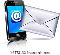 Send a letter icon, mobile phone 3D Send a letter icon, mobile phone 3D