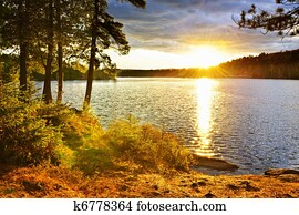 Sunset over lake Sunset over lake
