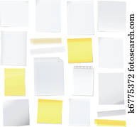 Vector paper note and post-it