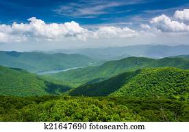 View of Burnett Reservoir from Craggy Pinnacle, near the Blue Ri