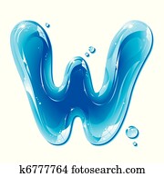 Water Liquid Letter - Capital W Water Liquid Letter - Capital W