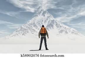 Conceptual image of a man with backpack Conceptual image of a man with backpack