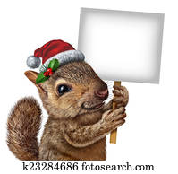 Holiday Squirrel Sign Holiday Squirrel Sign