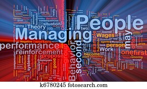 Managing people background concept glowing Managing people background concept glowing