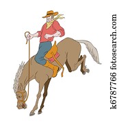 rodeo cowboy riding bucking horse bronco rodeo cowboy riding bucking horse bronco