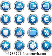 sitio web, y, icono de internet, -, conjunto, thre