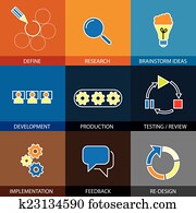 software engineering, project planning - concept vector flat lin