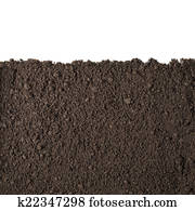 Soil section texture isolated on white 