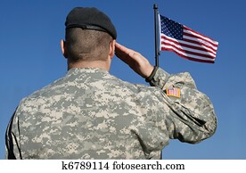 Soldier Salutes Flag Soldier Salutes Flag