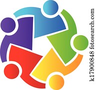 Teamwork business people logo Teamwork business people logo