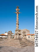 The medieval pillory of Porto in Se Cathedral Square, Portugal 
