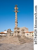 The medieval pillory of Porto in Se Cathedral Square, Portugal 