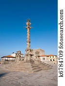 The medieval pillory of Porto in Se Cathedral Square, Portugal 