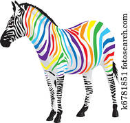 zebra., התפשט, של, שונה, colors.