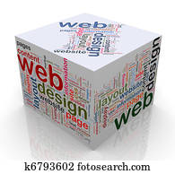 3d cube with 'Web design' tags 3d cube with 'Web design' tags