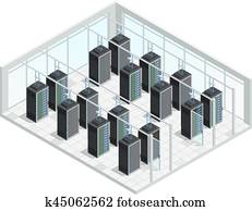 Datacenter Server Room Interior Datacenter Server Room Interior