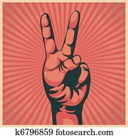 hand with victory sign hand with victory sign