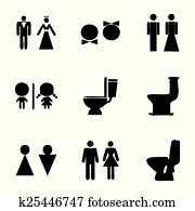 Vector toilet icon set Vector toilet icon set