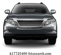 BLACK LUXURY SUV - front view BLACK LUXURY SUV - front view