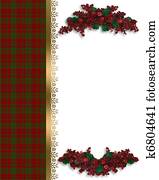 Christmas border red plaid Christmas border red plaid