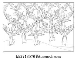 Christmas Story. The Choir of singing Angels. Christmas Story. The Choir of singing Angels.