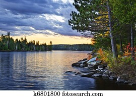 Dramatic sunset at lake Dramatic sunset at lake