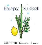 Happy Sukkot Hebrew text greeting card Happy Sukkot Hebrew text greeting card