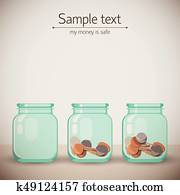 Money Glass Jars Background Money Glass Jars Background