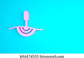 Pink Acupuncture therapy icon isolated on blue background. Chinese medicine. Holistic pain management treatments. Minimalism concept. 3d illustration 3D render Pink Acupuncture therapy icon isolated on blue background. Chinese medicine. Holistic pain management treatments. Minimalism concept. 3d illustration 3D render