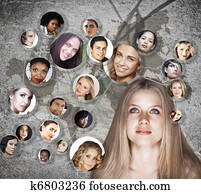 young woman social network