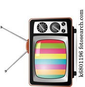 וקטור, דוגמה, של, ראטרו, טלויזיה קובעת