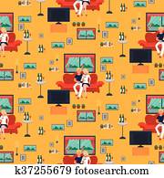 Couple watching TV in living room