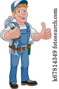 Handyman Hammer Cartoon Man DIY Carpenter Builder Handyman Hammer Cartoon Man DIY Carpenter Builder