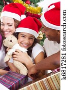 happy multiracial Christmas family