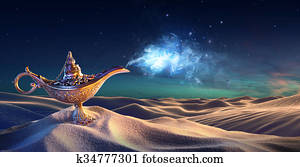 Lamp of Wishes In The Desert